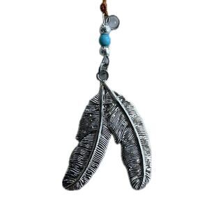 Vintage Native American Indigenous Inspired Navajo Double Feathers Pendent